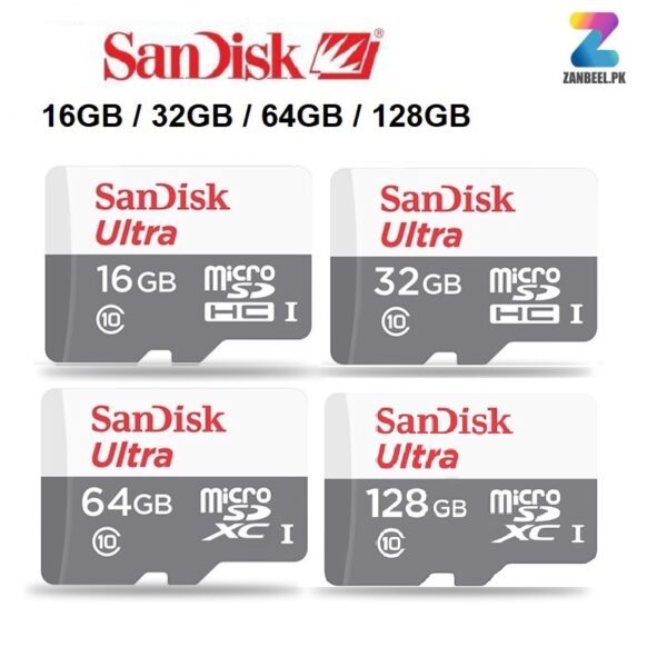 SanDisk Ultra microSDHC SDXC 100MBs C10 UHS I Memory Card zanbeel.pk