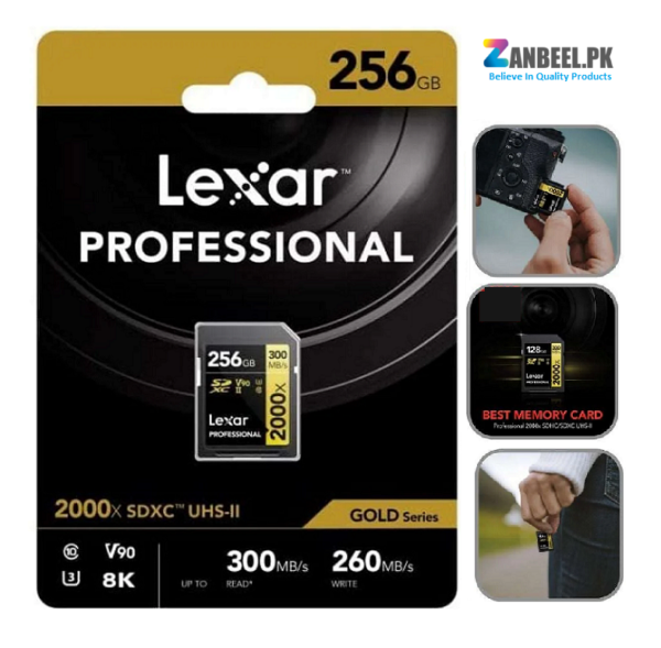 LEXAR 2000x 300mbs V90 UHS II SD CARD zanbeel.pk