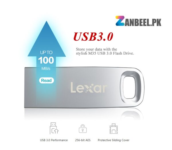 LEXAR M35 100mbs 3.0 METAL . USB zanbeel.pk
