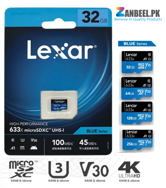 LEXAR 633X 100mbs MICRO sd card zanbeel.pk