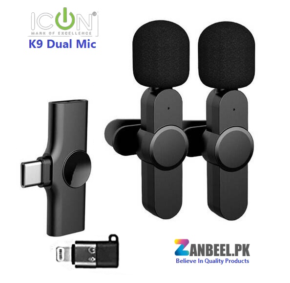 icone wireless Mic k9 Dual zanbeel.pk 3
