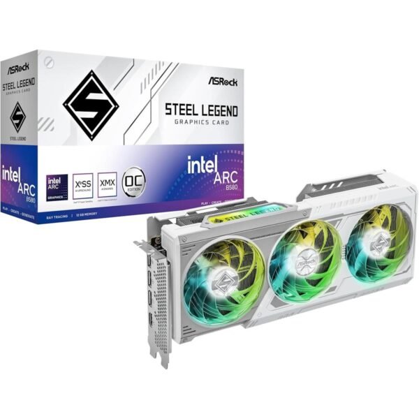 ASRock Intel Arc B580 OC Steel Legend 3-FAN 12GB Graphics Card