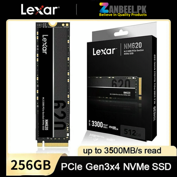 Lexar NM620 M.2 2280 PCIe Gen3x4 NVMe SSD – Up to 3500MB/s Read, 3000MB/s Write