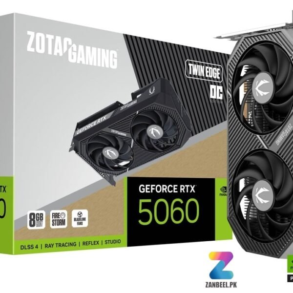 ZOTAC RTX 5060 8GB GAMING GeForce Twin Edge OC – Compact, Factory-Overclocked GPU