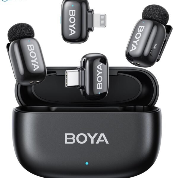 BOYA Mini 12 Dual Wireless Microphone with Charging Case – For Android Type-C & iPhone iOS