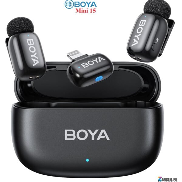 BOYA Mini 15 Dual Wireless Microphone with Charging Case – For iPhone iOS