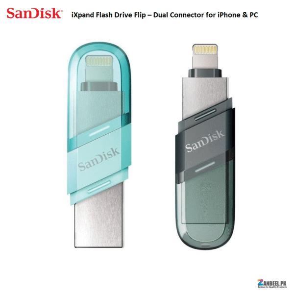 SanDisk iXpand Flash Drive Flip – Dual Connector for iPhone & PC