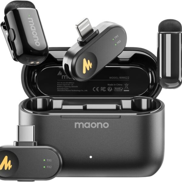 MAONO WAVE T1 Mini – Wireless Lavalier Microphone Perfect for iPhone | Type-c | Tablet | PC — built to level up your content anywhere, anytime!