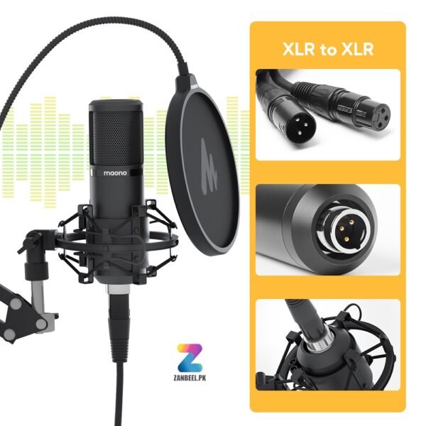 🎙️ MAONO AU-PM320S Professional XLR Condenser Microphone Kit Cardioid Vocal Studio Recording Mic for Streaming, Voice Over, Projects, & Home-Studio