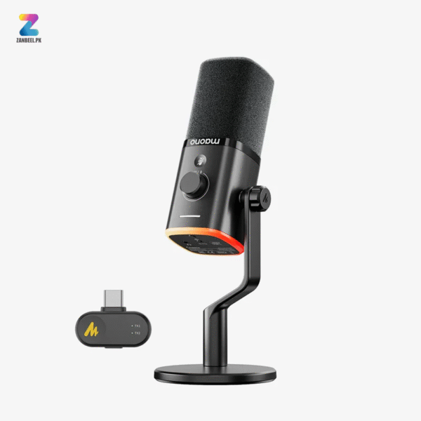 MAONO PD100W Wireless / USB Microphone – Built for Gamers & Streamers with One-Click Noise Reduction,Mute Button