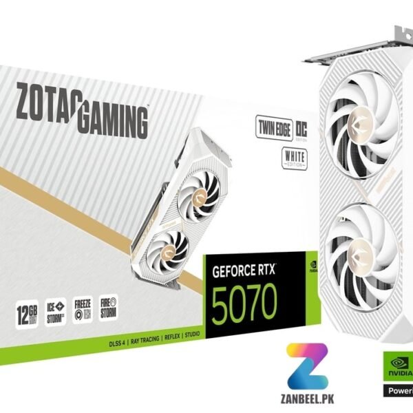 ZOTAC RTX 5070 White GPU, NVIDIA GPU, Graphics Card, OC GPU, Dual Fan GPU, Gaming GPU, PC Gaming