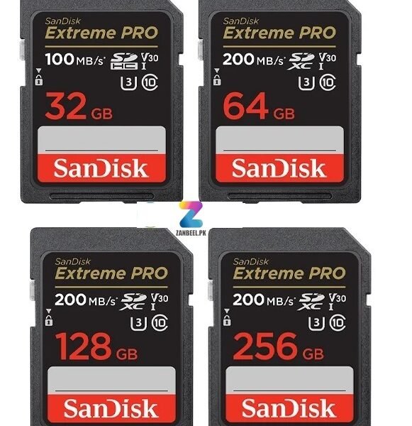 SanDisk Extreme PRO SD Card 32GB–256GB – Up to 200MB/s (UHS-I U3, V30, Class 10)