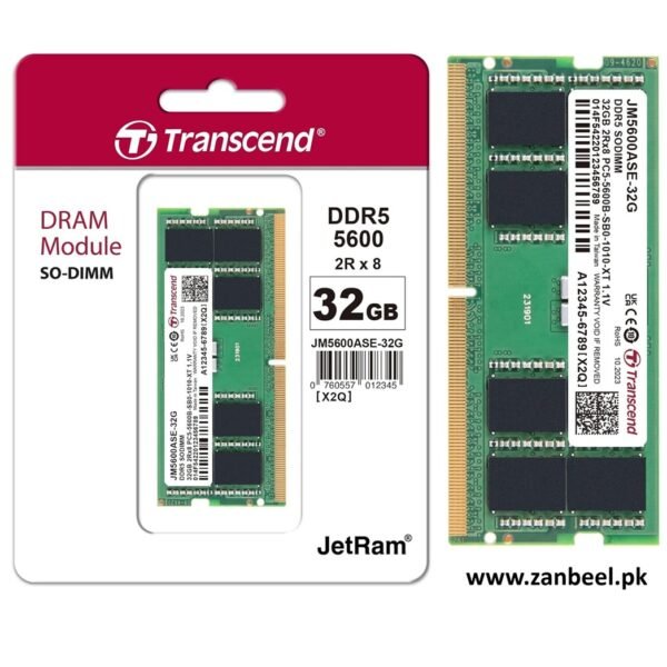 Transcend DDR5 Laptop RAM 24GB JM 5600MHz SO-DIMM – Ultra-Fast Performance Upgrade