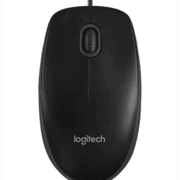 Logitech B100 Wired USB Mouse – Reliable Optical Mouse for PC & Laptop (Ambidextrous Design)