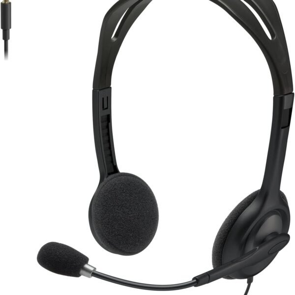 Logitech H111 Stereo Headset with 3.5mm Plug – Lightweight Headphones with Noise-Reducing Mic