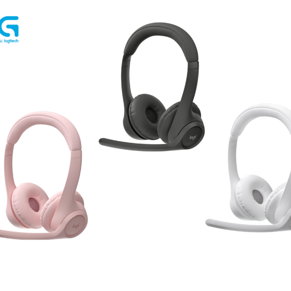 Logitech Zone 300 UC Wireless Headset with Noise-Canceling Mic – White, Pink & Black