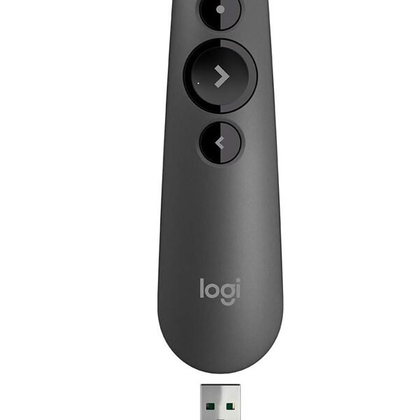 Logitech R500s Wireless Presenter – PowerPoint Clicker with Red Laser Pointer & Bluetooth