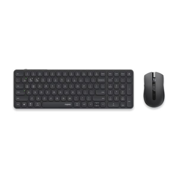Rapoo 9350S Wireless Optical Keyboard & Mouse Combo – Ultra-Slim Multi-Mode, US Layout, Black