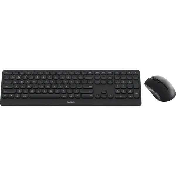Rapoo 9510M Wireless Optical Keyboard & Mouse Combo – Multi-Mode Bluetooth & 2.4GHz, US Layout, Grey