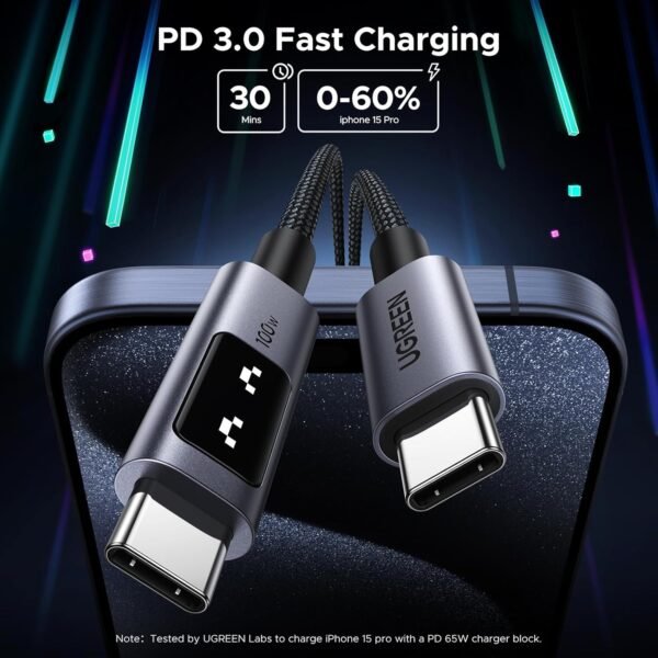 UGREEN Uno USB-C to USB-C PD Fast Charging Cable 3m
