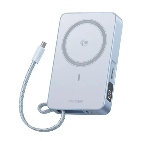 UGREEN MagFlow Qi2 Magnetic Wireless Power Bank 10000mAh – 25W Wireless & 30W USB-C Fast Charging