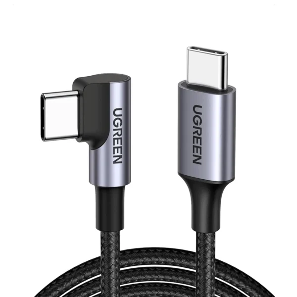 UGREEN US255 USB-C 2.0 Male To Angled USB-C 2.0 Male 3A Data Cable(90°Angle)