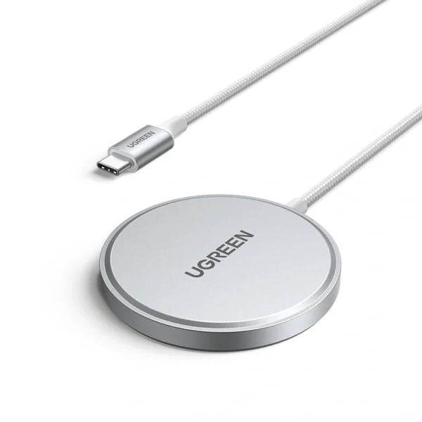 UGREEN W703 (35565) Magnetic Wireless Charger Silver – 15W Qi Magnetic Fast Charging Pad